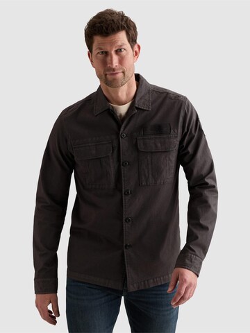 PME Legend Regular fit Skjorta 'PME LEGEND - Shirt jacket with chest pockets and badge on the sleeve' i grå: framsida