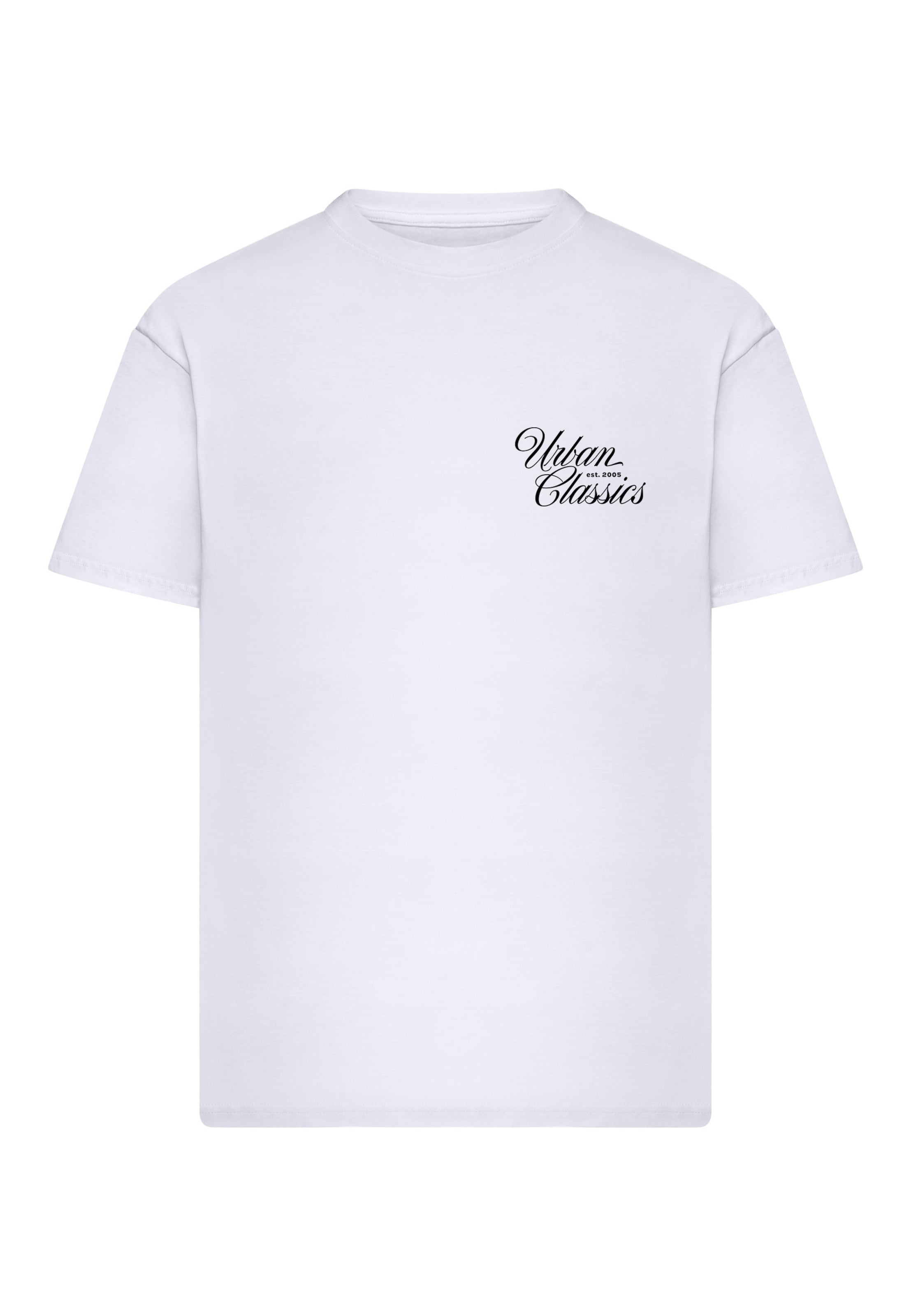 T-Shirt 'Flow Script' Urban Classics en blanc : devant