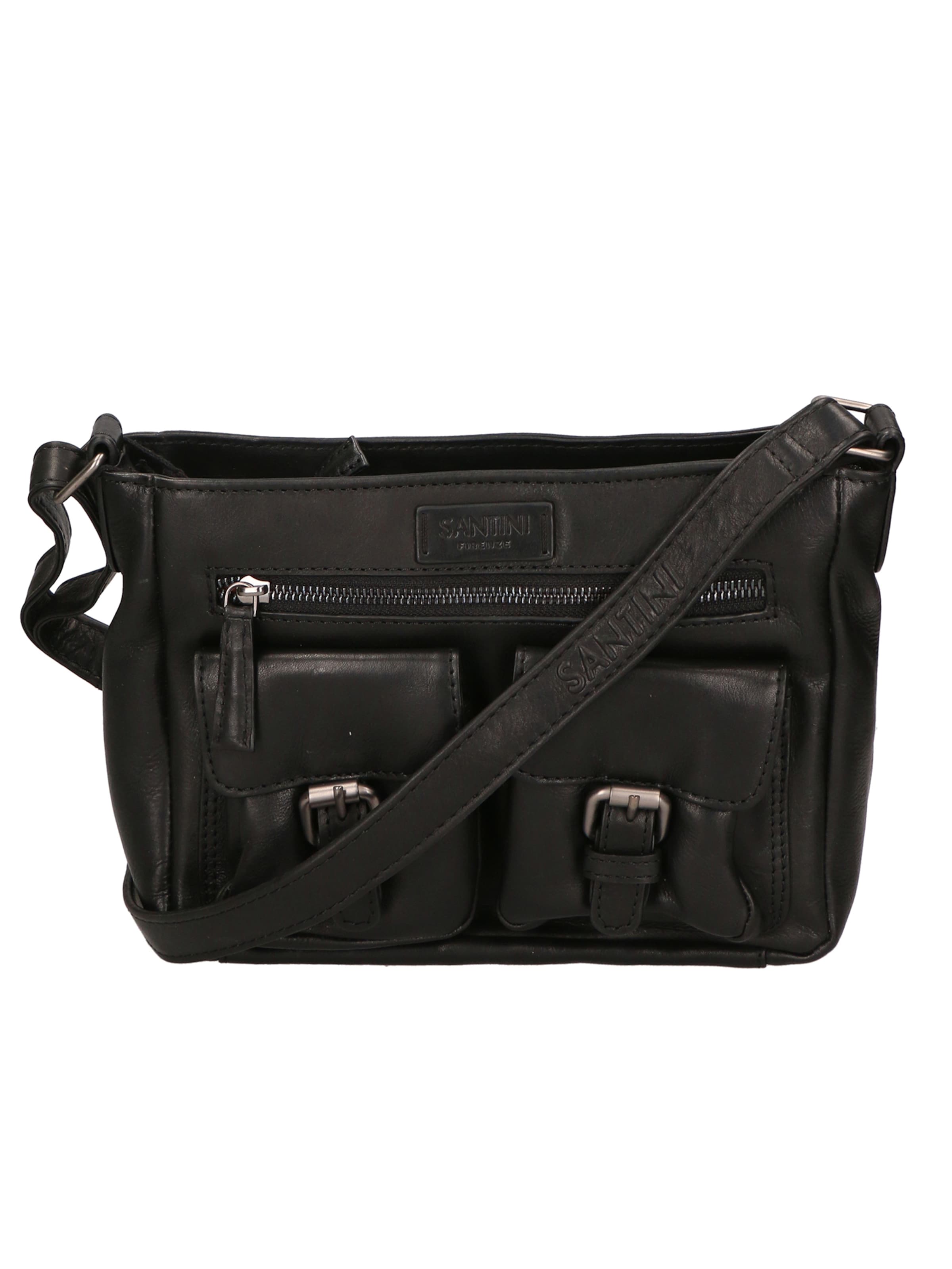 Santini Firenze Schoudertas in Zwart: voorkant