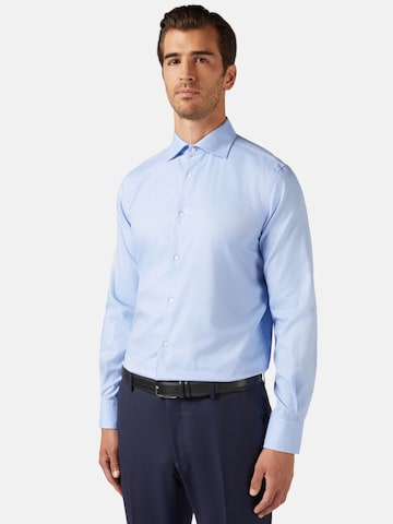 Boggi Milano Regular fit Overhemd in Blauw: voorkant