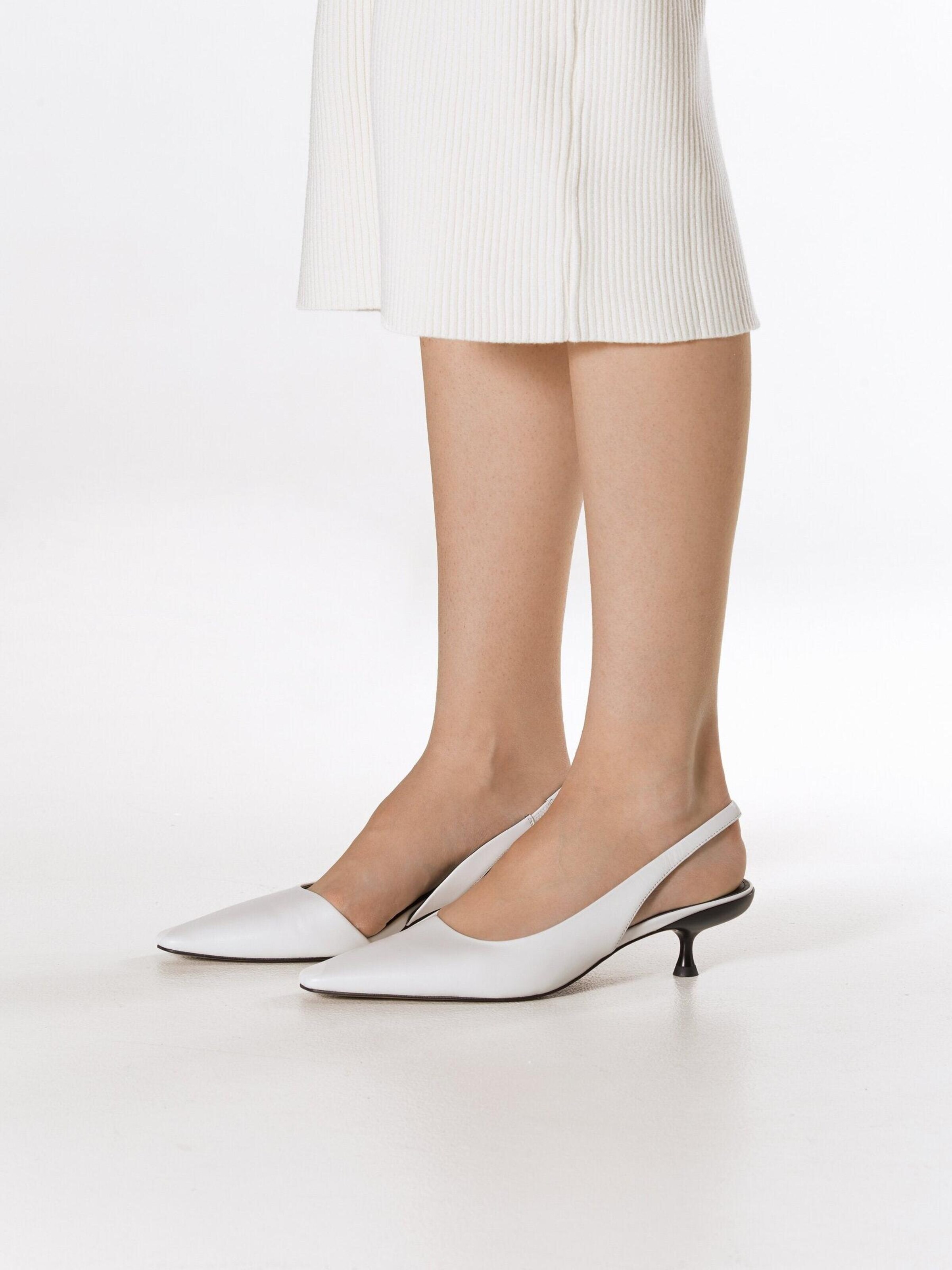 Estro Slingback pumps '203-24101-19' i vit: framsida