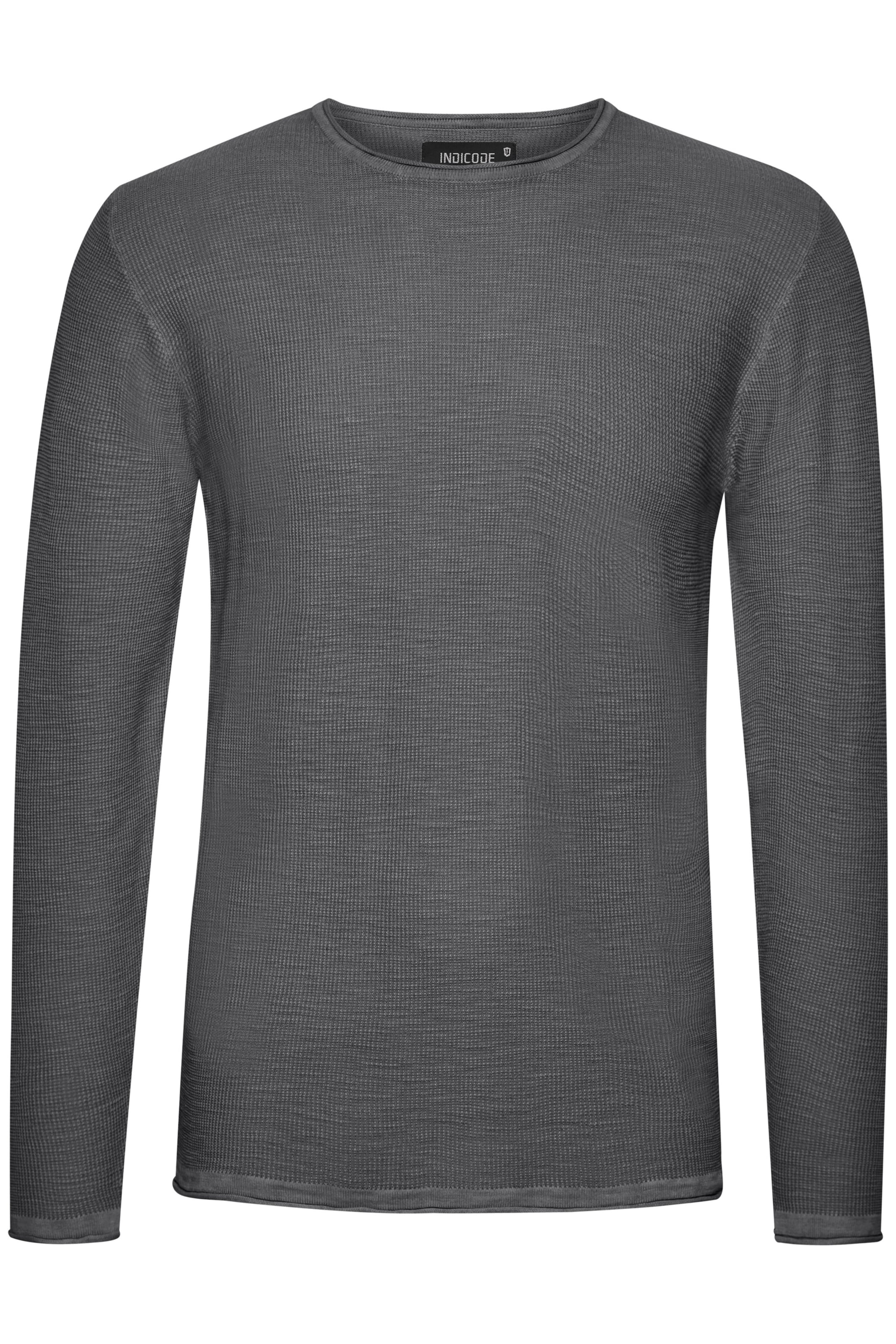 INDICODE JEANS Pullover 'Karpo' in Grau: Vorderseite