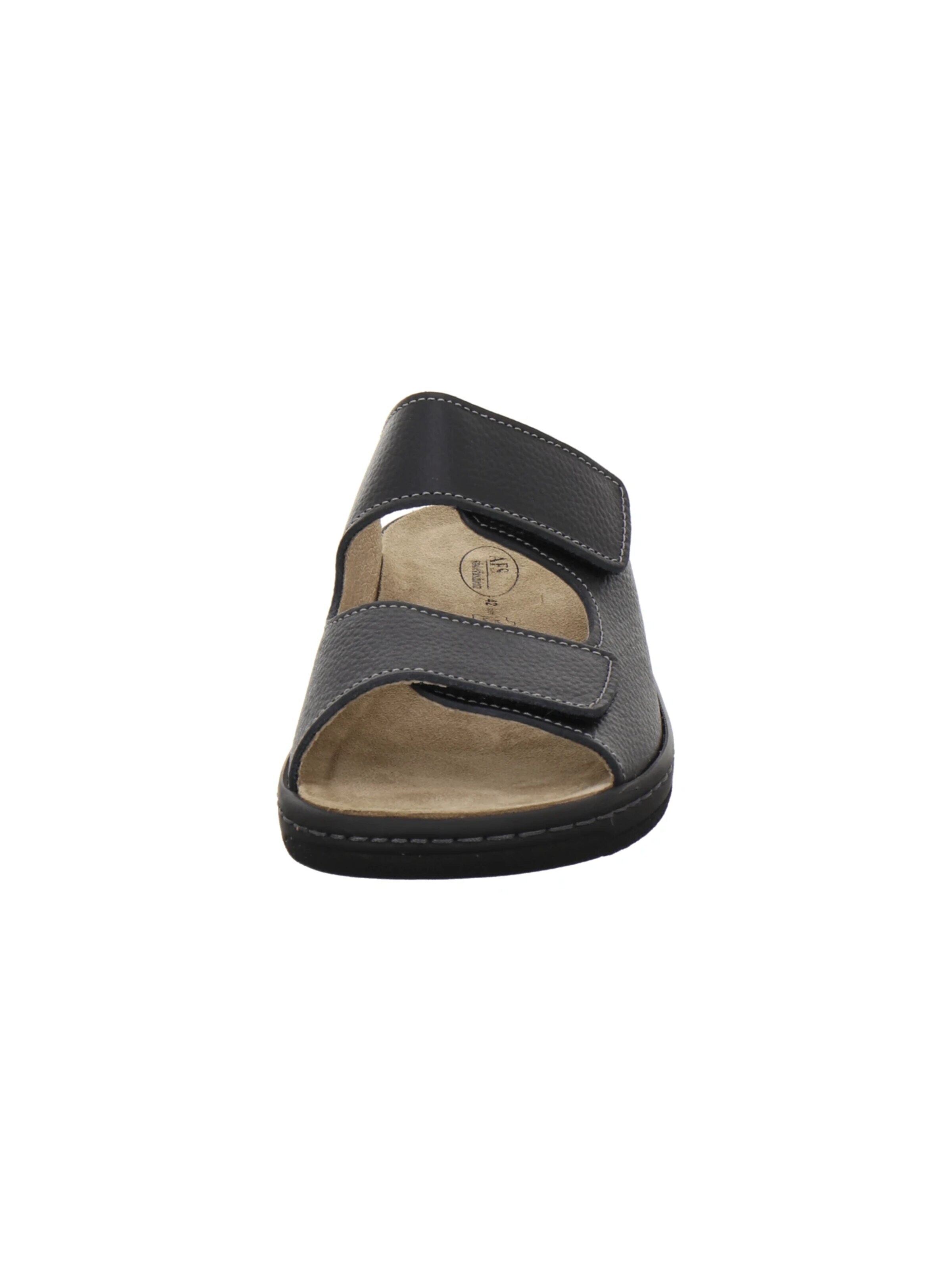 AFS-Schuhe - Zapatos abiertos 'Pantoletten Herren Wechselfußbett schwarz Leder' en negro