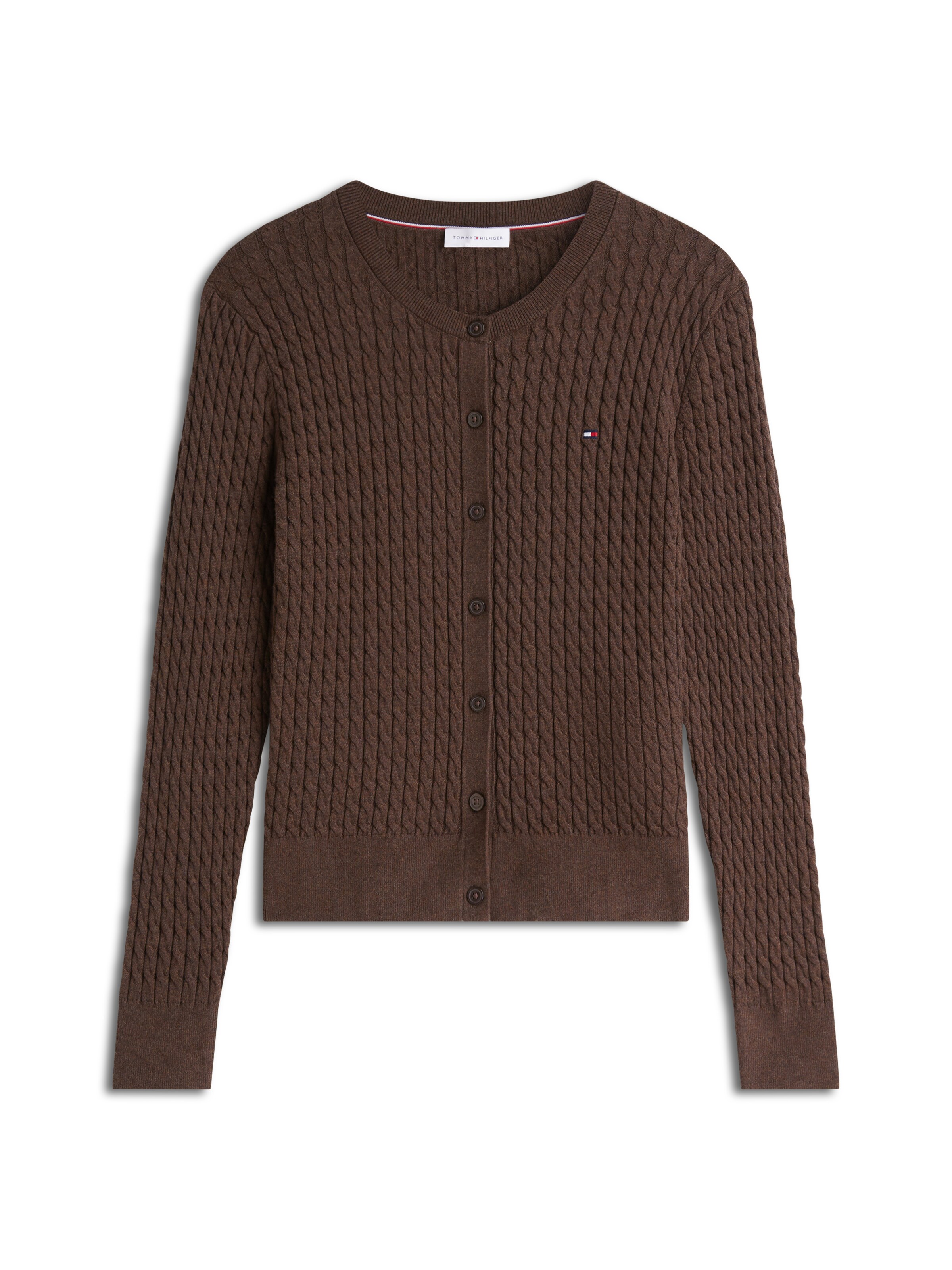 TOMMY HILFIGER Knit Cardigan in Brown: front