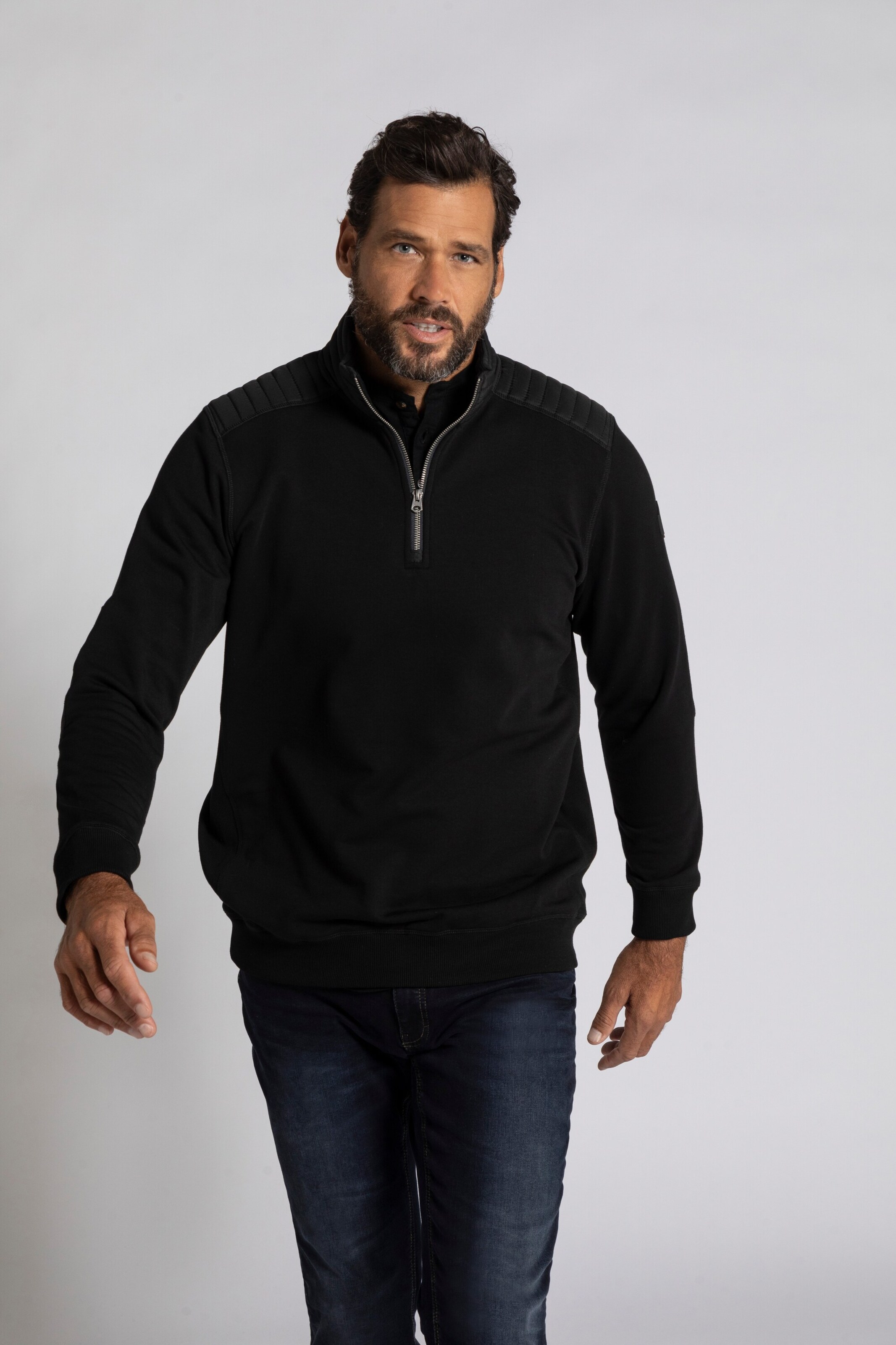 Männer Große Größen JP1880 Sweater in Schwarz - DU43609 Männer Große Größen JP1880 Sweater in Schwarz - DU43609
