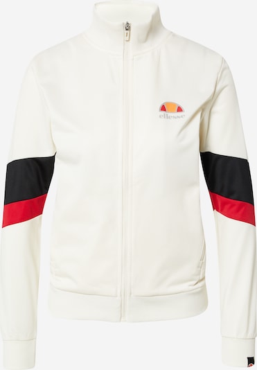 ELLESSE Athletic Zip-Up Hoodie 'Denisa' in Red / Black / Off white, Item view