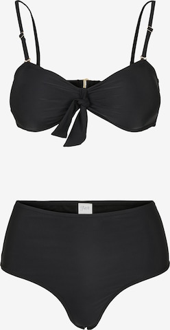 Urban Classics Bandeau Bikini in Black: front