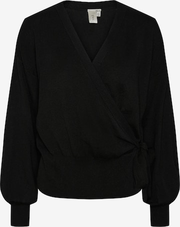 Y.A.S Knit Cardigan 'ASSI' in Black: front