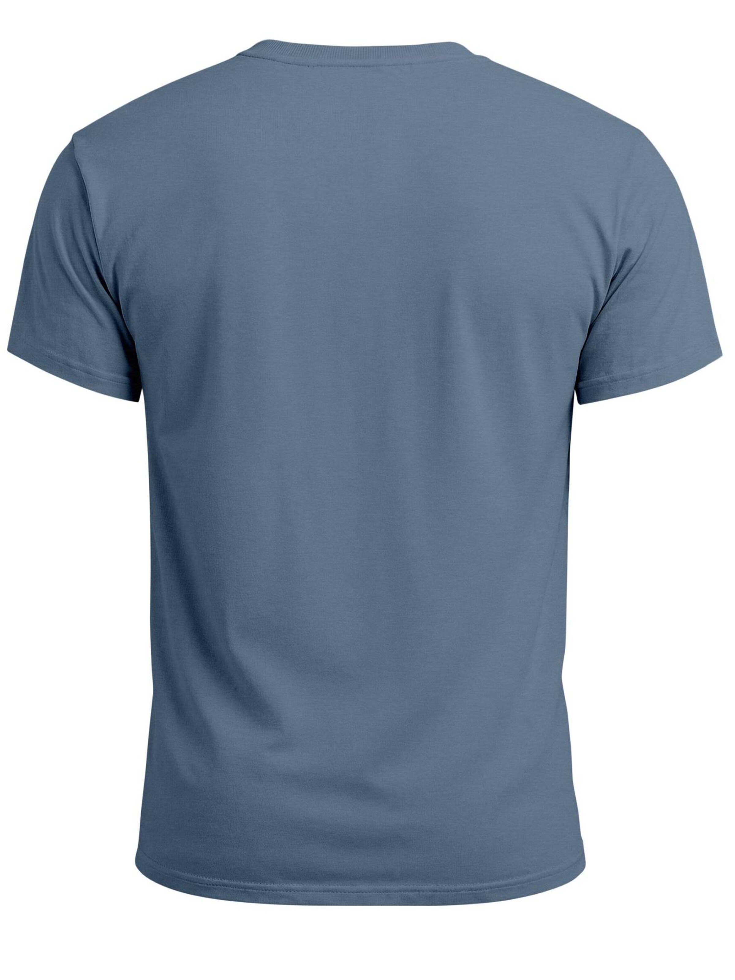 Neverless Shirt 'Polygon T-Rex' in Blue