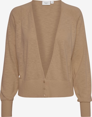 SAINT TROPEZ Knit Cardigan 'Umay' in Beige: front