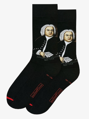 MuseARTa Socks 'Elias Gottlob Haußmann - Johann Sebastian Bach' in Black: front