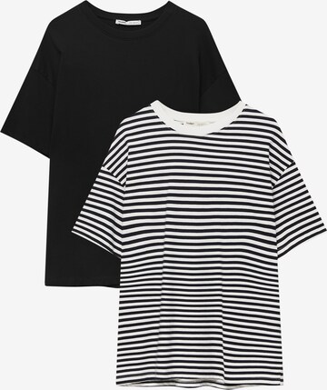 T-shirt Pull&Bear en noir : devant