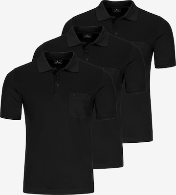 Ragman Shirt 'Basic' in Zwart: voorkant
