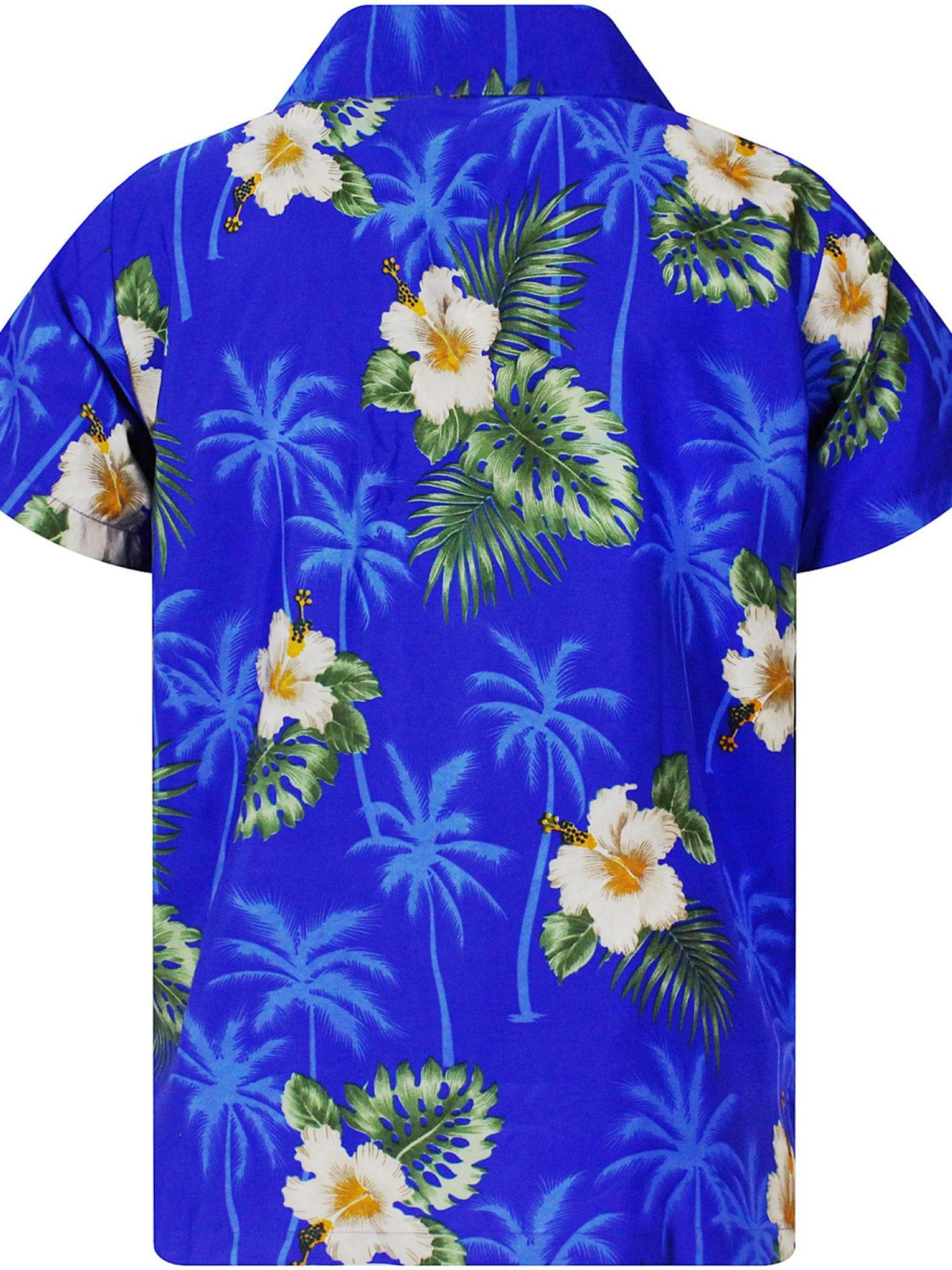 King Kameha Shirt 'Small Flower' in Blue