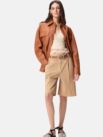 PINKO Regular Broek 'PINKO BRYANA BERMUDA LINO STRETCH BERMUDA' in Beige: voorkant
