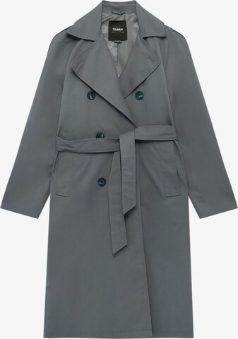Pull&Bear Přechodný kabát – šedá: přední strana