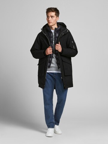 JACK & JONES Winter Parka 'Terrazzo' in Black