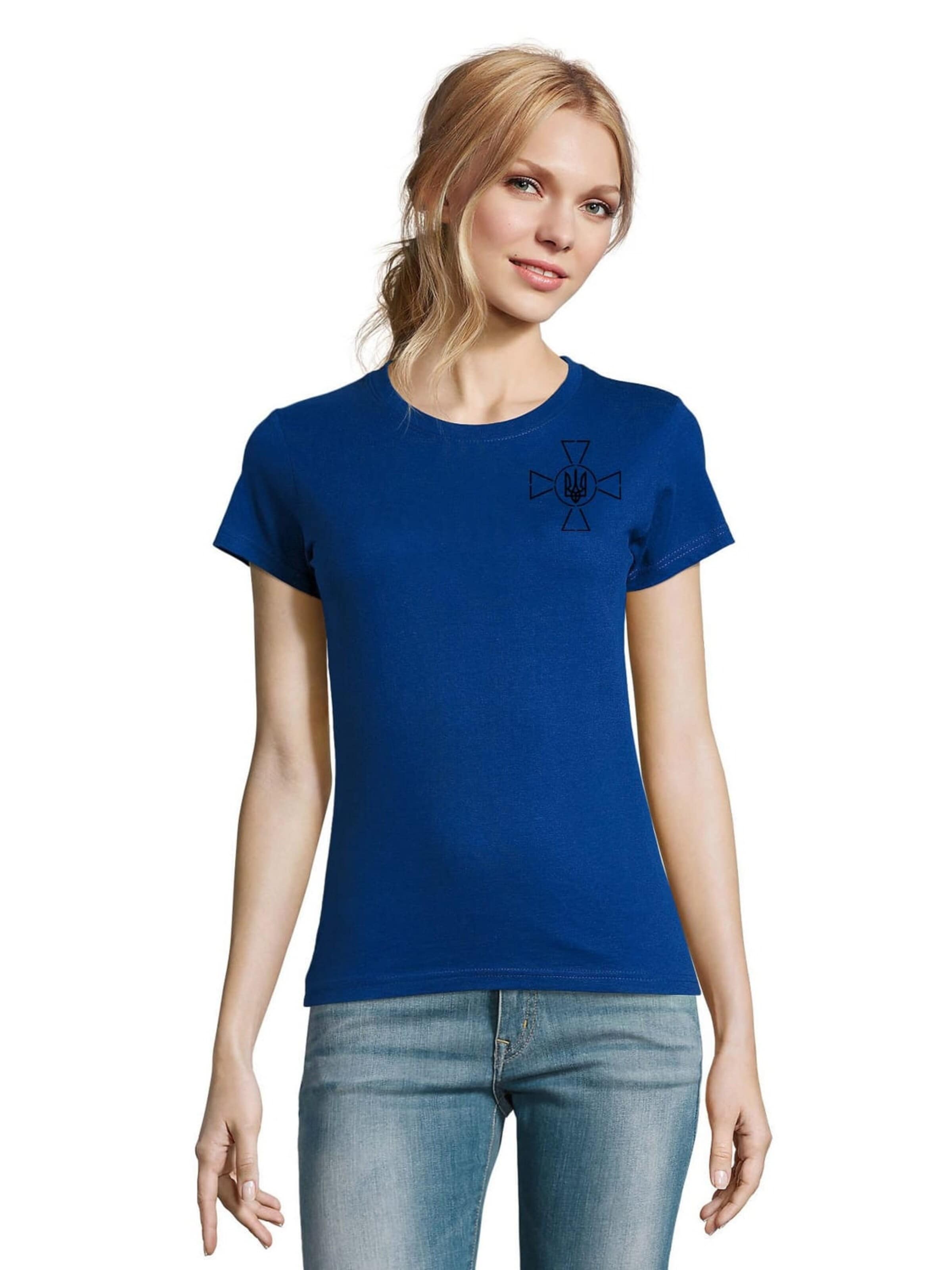 Blondie & Brownie Shirt 'SelenskyjKreuz' in Blue: front