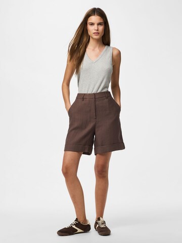 PIECES Regular Broek 'PCGerry' in Bruin