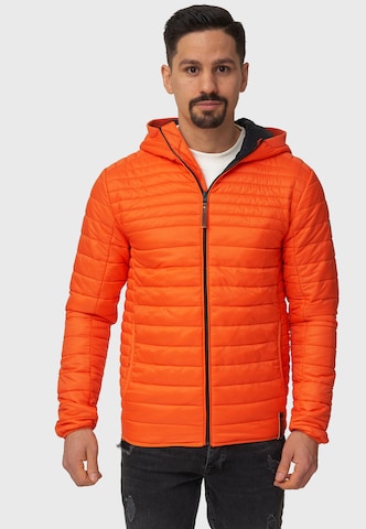 INDICODE JEANS Between-Season Jacket 'Bowers' in Orange: front