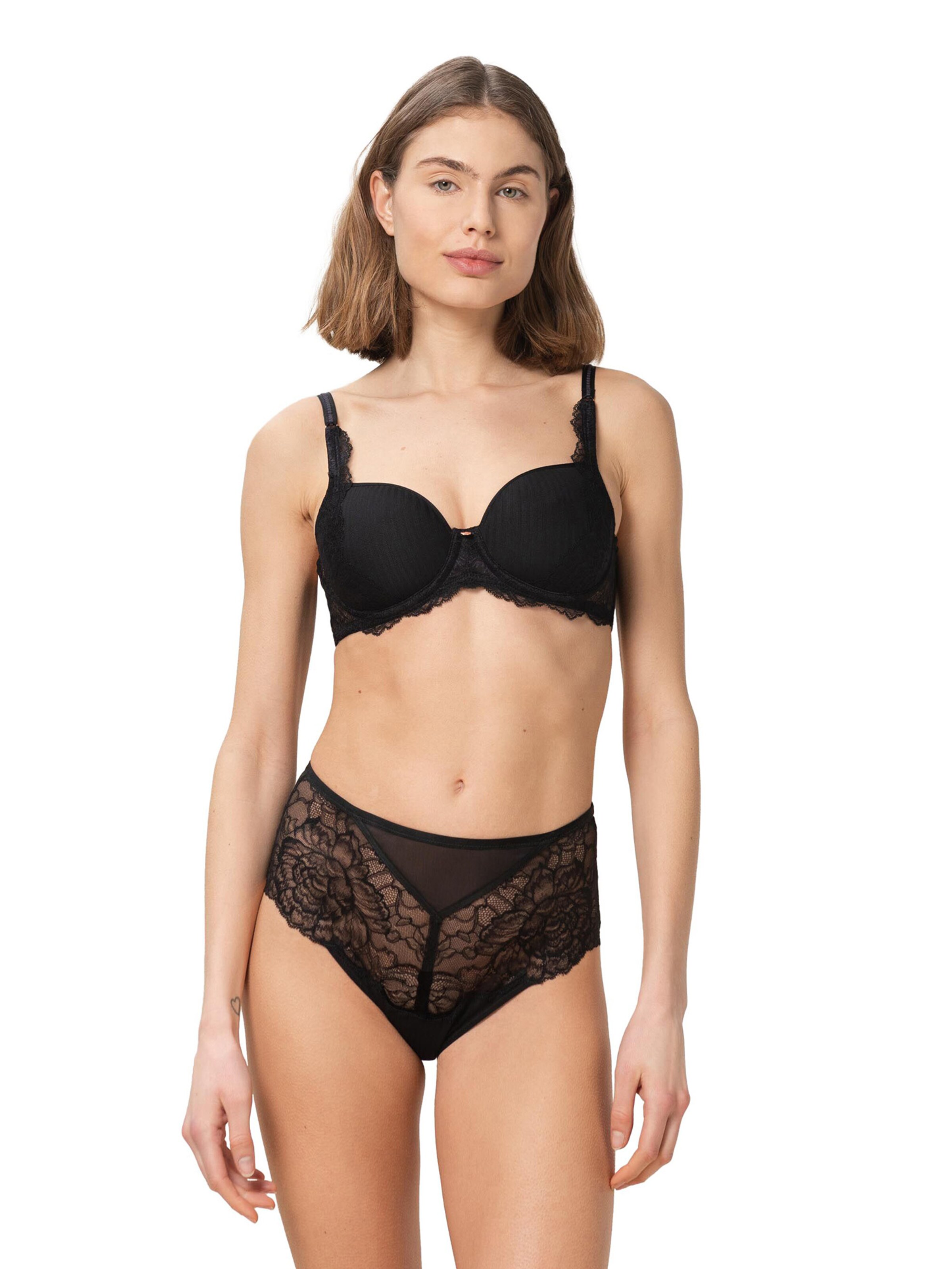 TRIUMPH Klassiek BH ' Peony Florale ' in Zwart