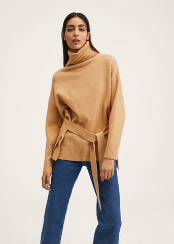 MANGO Sweater 'Cuadro' in Brown: front