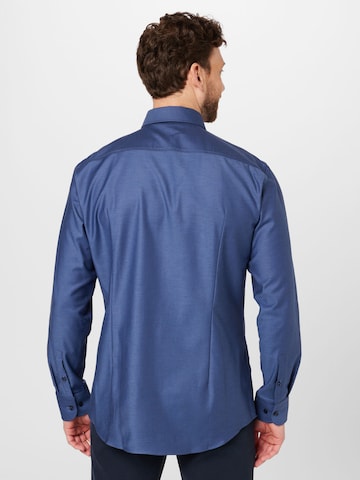 BOSS Black Slim fit Overhemd 'Hank' in Blauw