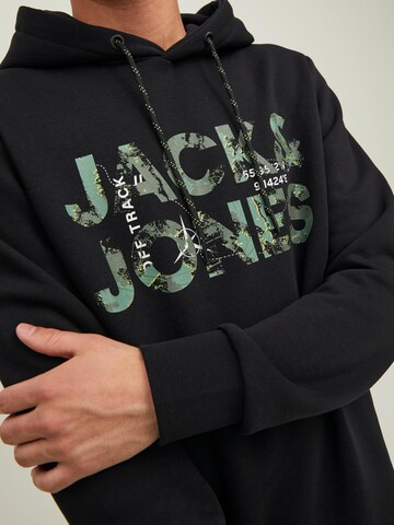 Bluză de molton 'Tech' de la JACK & JONES pe negru