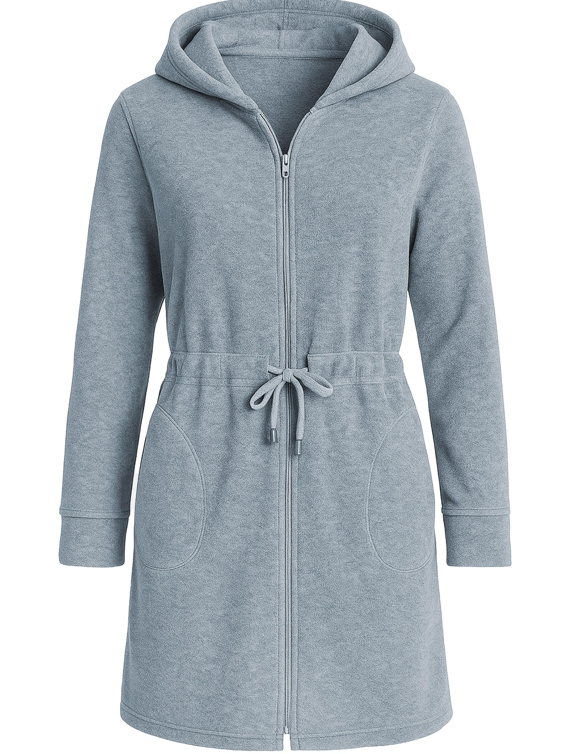 Vivisence Morgenmantel '5012' in Grau: Vorderseite