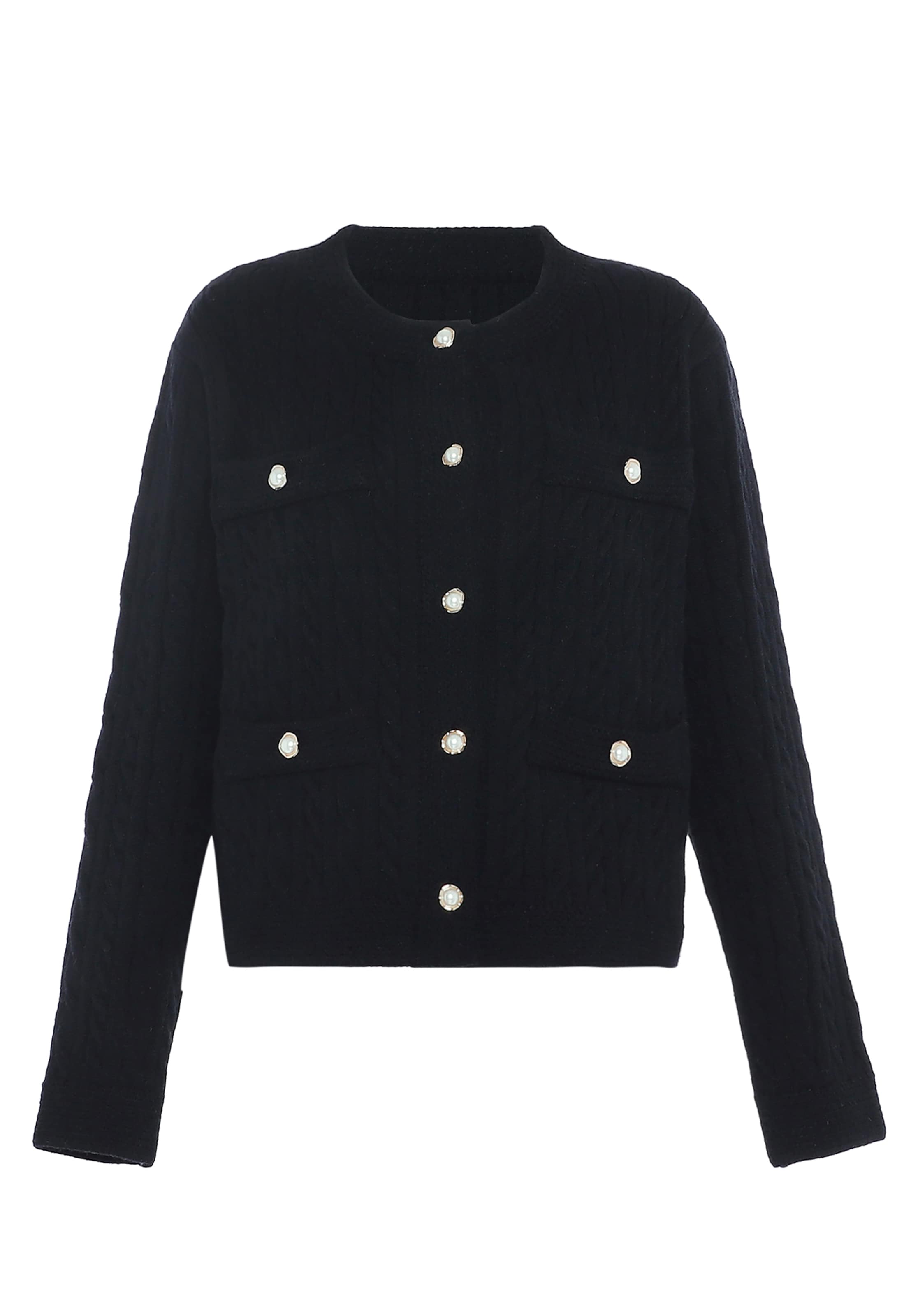 caspio Strickjacke in Schwarz: Vorderseite