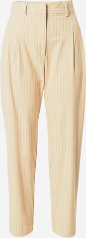 Tapered Pantaloni con pieghe di Monki in beige: frontale