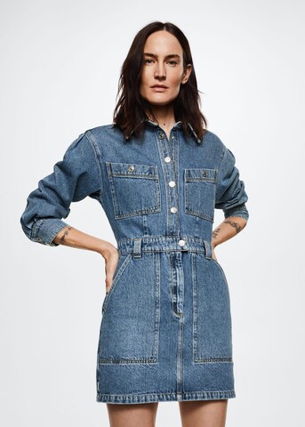 MANGO Shirt Dress 'Olivia' in Blue: front