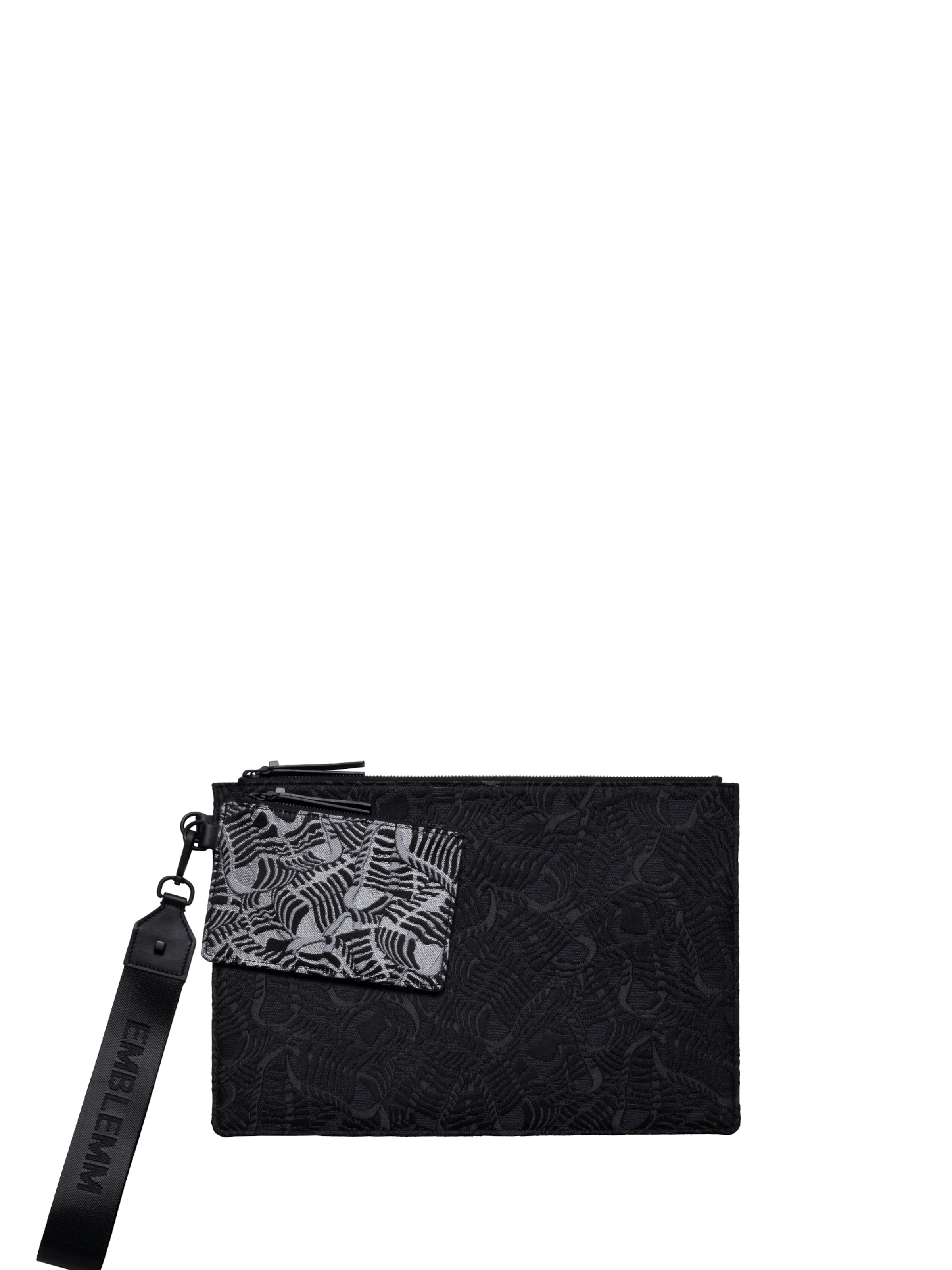EMBLEMM Case 'Double Portfolio in Liquid Mic Jacquard' in Black: front