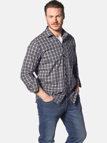 Jan Vanderstorm Comfort fit Button Up Shirt 'Bjornman' in Blue