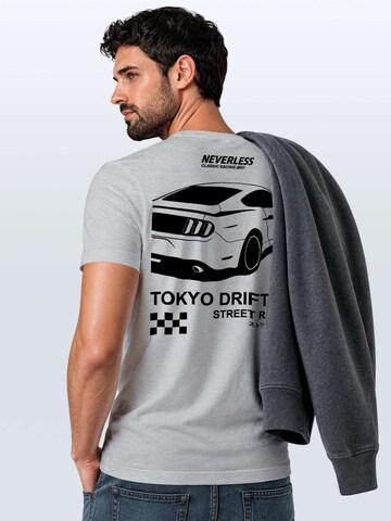 Neverless Shirt 'Tokyo Drifting' in Grey