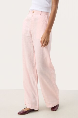 Part Two Wide leg Broek 'NinnesPW' in Roze: voorkant