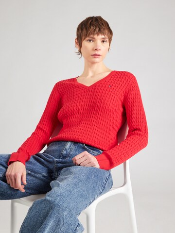 TOMMY HILFIGER Pulover | rdeča barva: sprednja stran