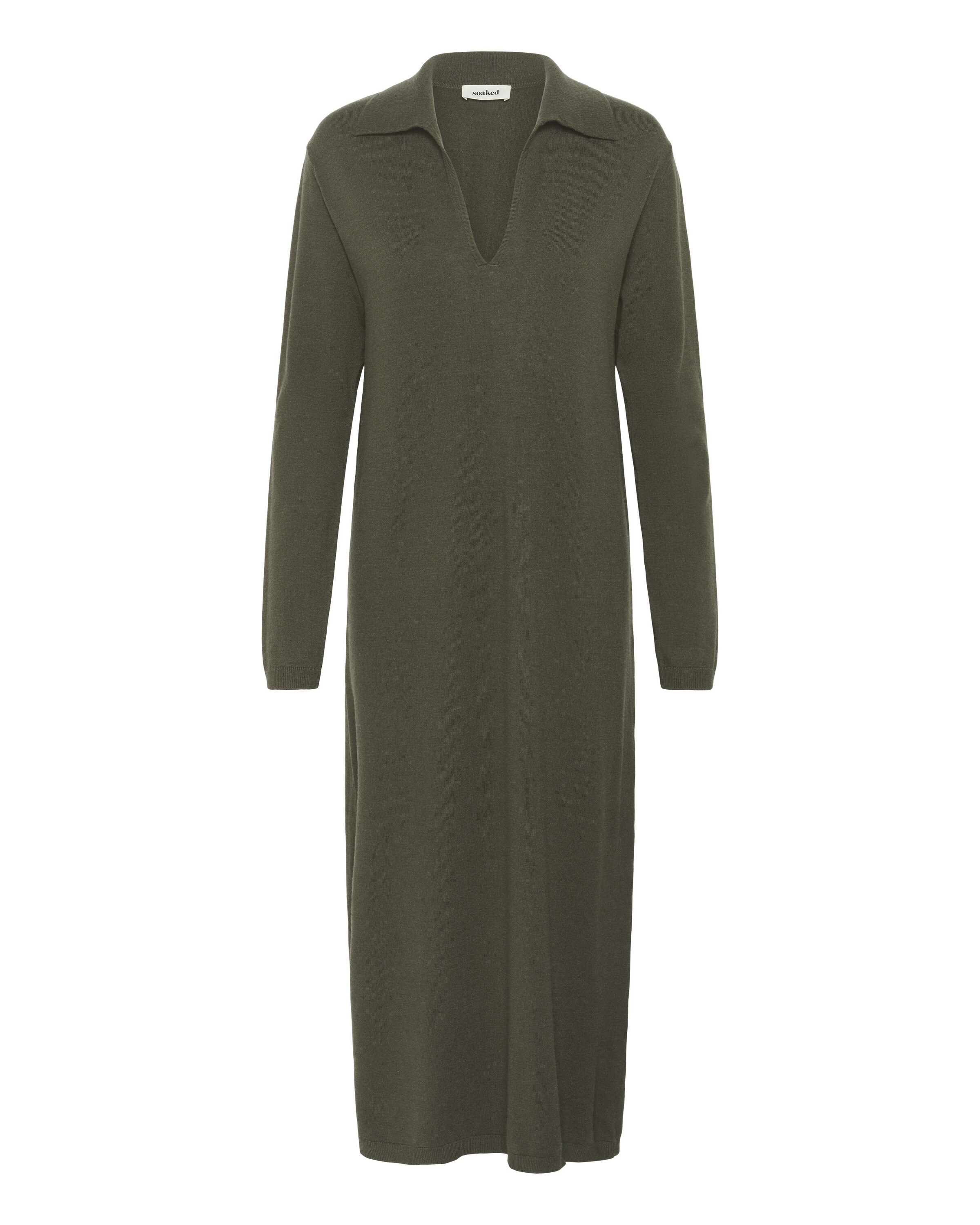 SOAKED IN LUXURY Jurk 'SLSpina' in de kleur Olijfgroen, Productweergave