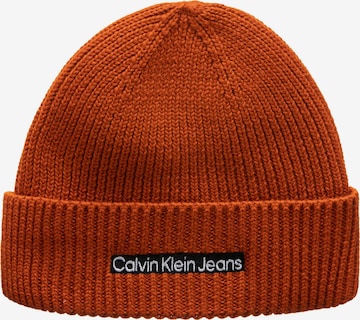 Calvin Klein Jeans Beanie in Orange: front