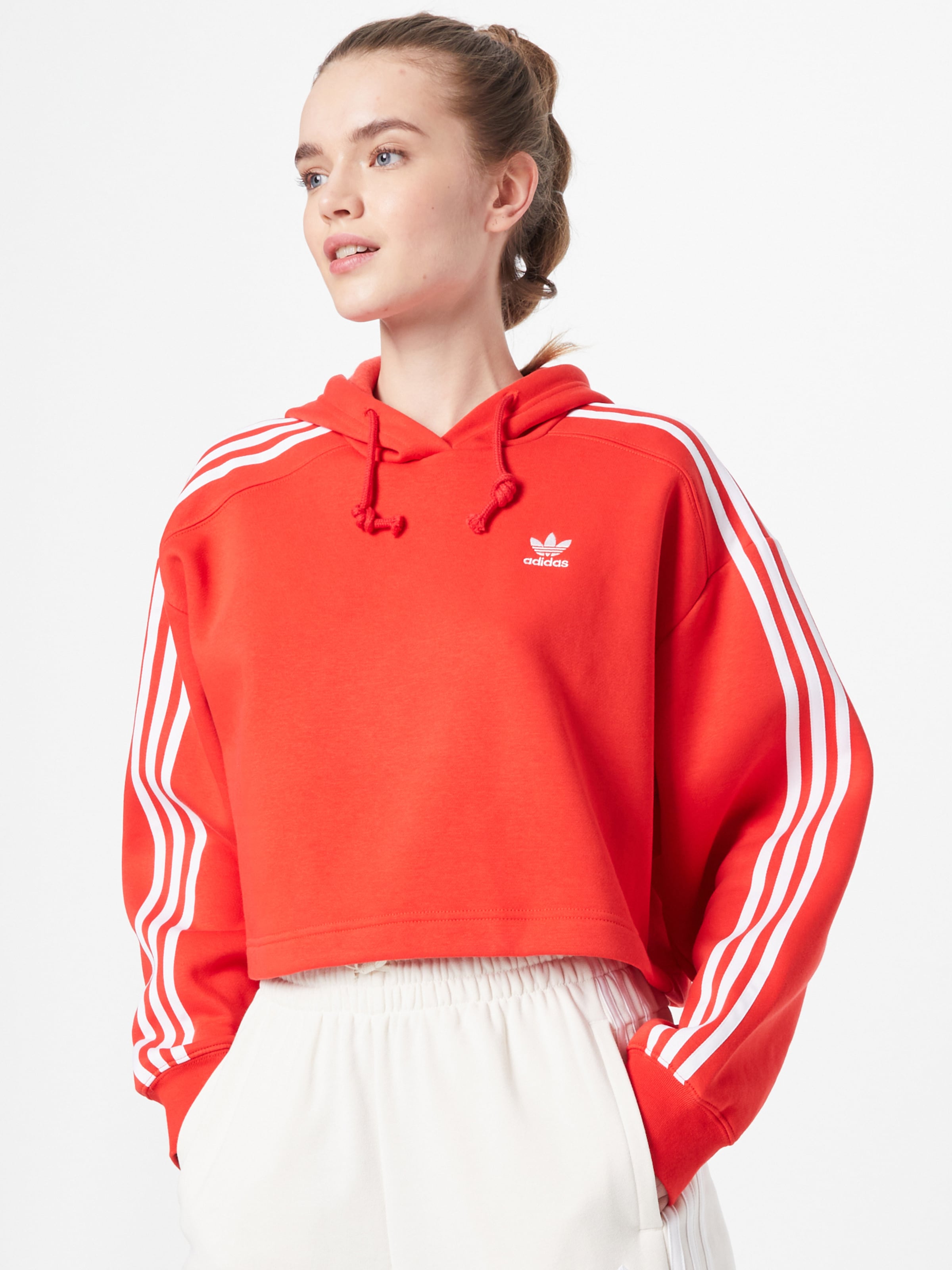 Adidas originals cropped hoodie red best sale