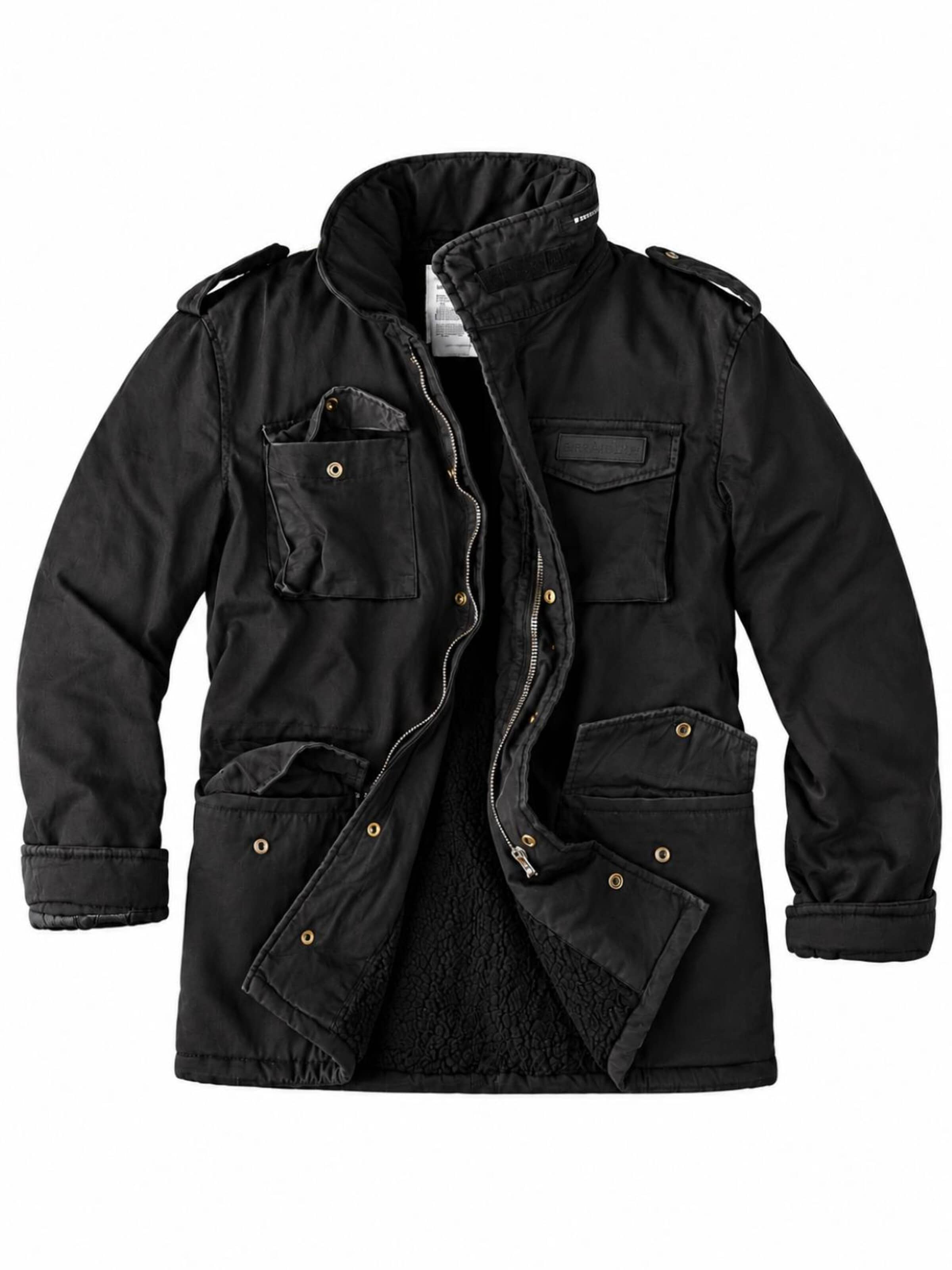FALKENSTEJN Between-seasons parka 'Surplus Parka' in Black: front