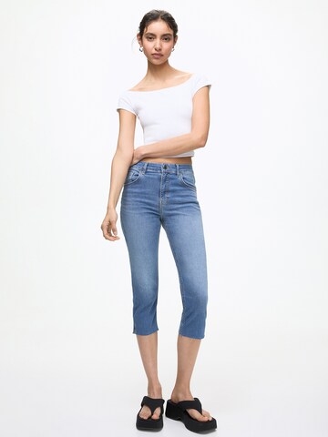 Pull&Bear Slimfit Džíny – modrá