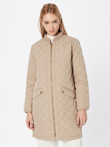 Cream Between-seasons coat 'Arwen' in Beige: front