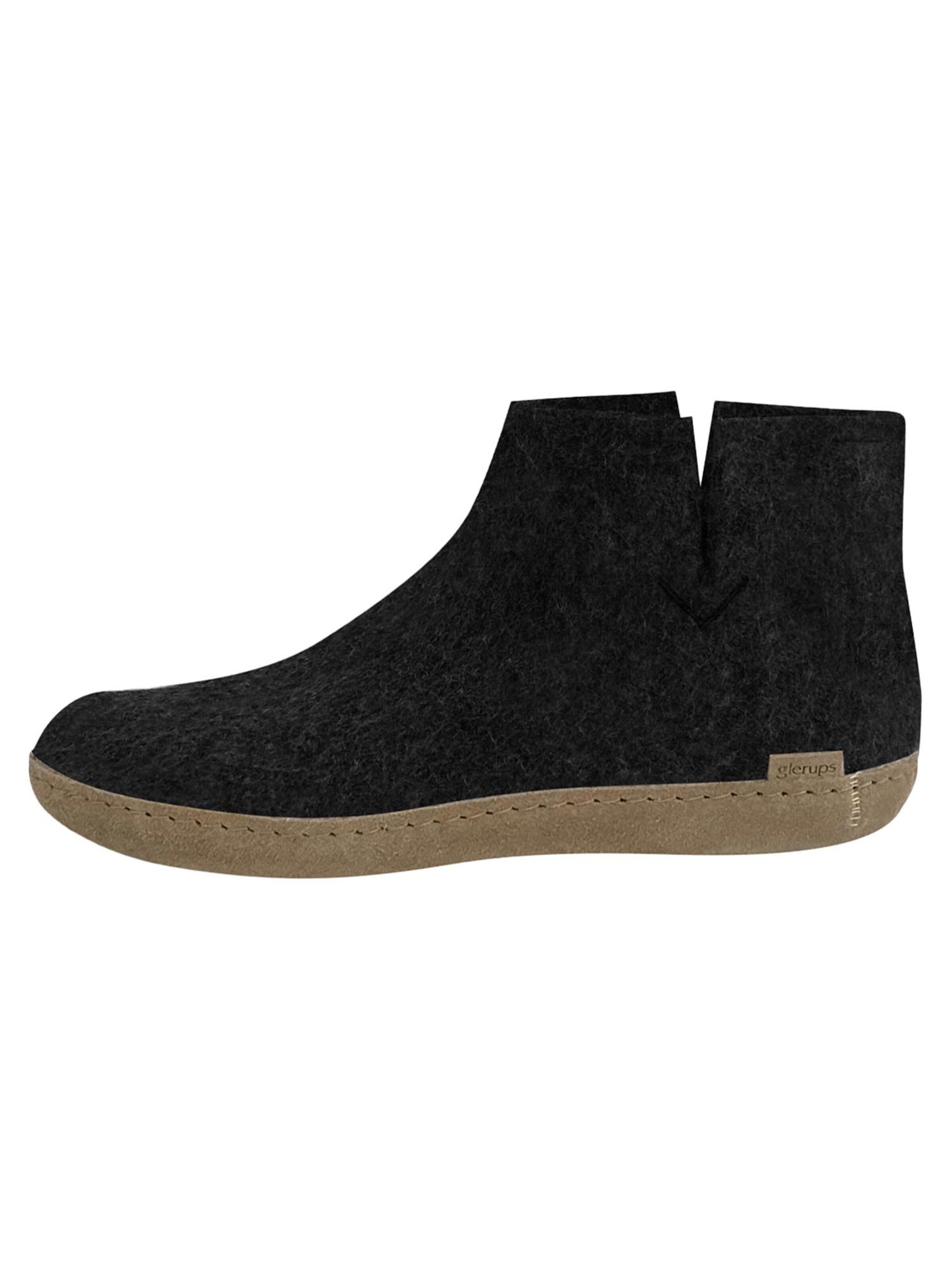 Glerups Slipper 'Ledersohle' in Black: front