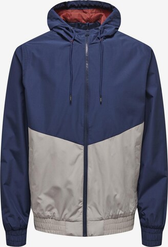 Only & Sons Between-Season Jacket in Blue: front