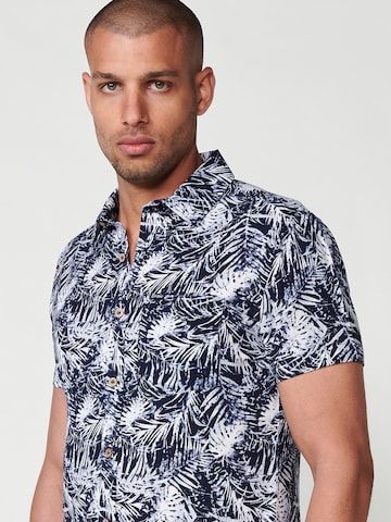 KOROSHI Slim Fit Hemd in Blau