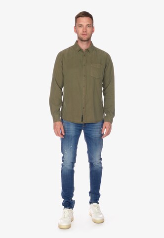 Le Temps Des Cerises Regular fit Button Up Shirt 'BALT' in Green