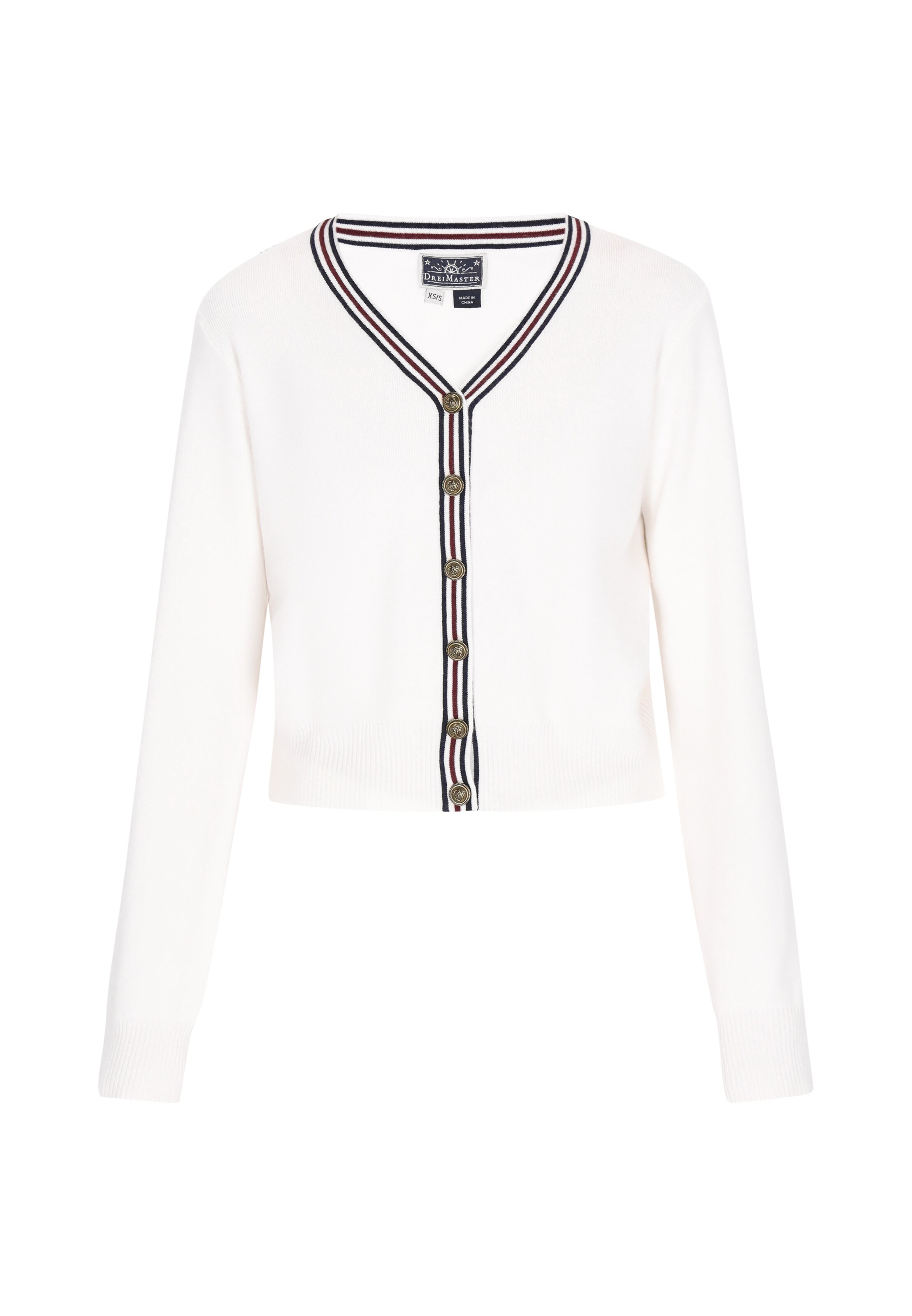 DreiMaster Maritim Kardigan – bílá: přední strana
