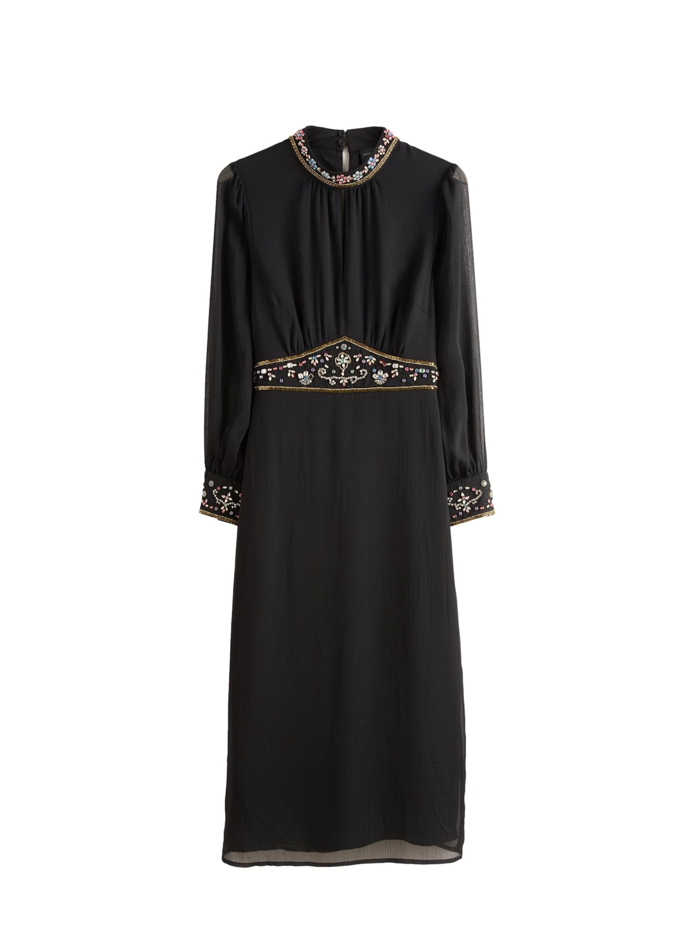 love & roses - Vestido en negro: frente