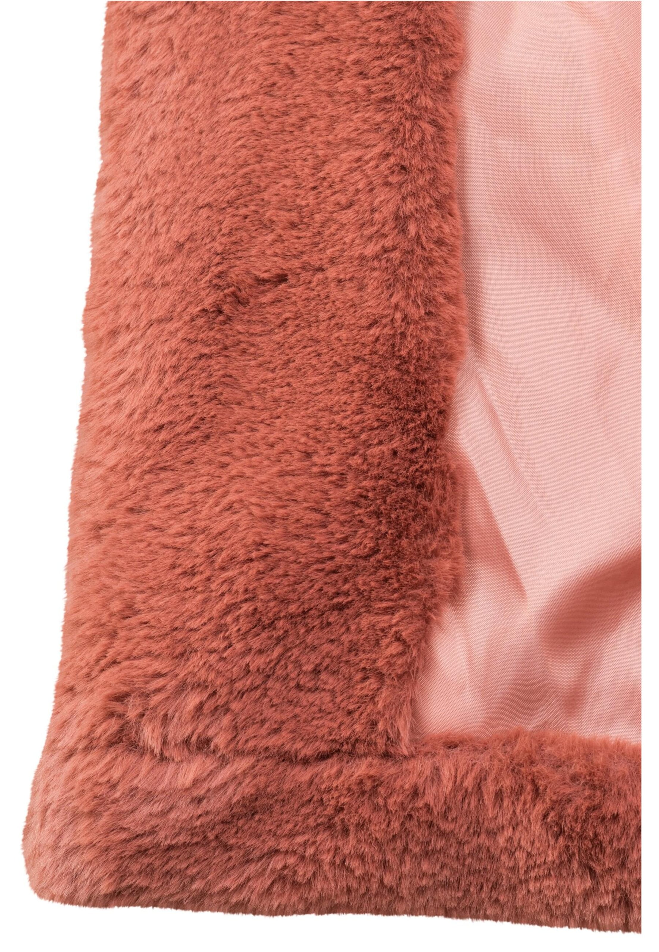 Urban Classics Демисезонное пальто ' Ladies Hooded Teddy Coat ' в Ярко-розовый